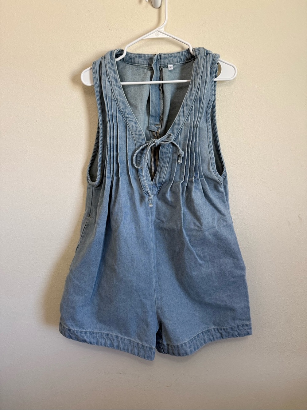Denim Women’s Romper with Pockets